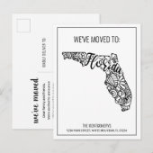 We hebben Floral Mandala Florida State verhuisd Aankondigingskaart (Voorkant / Achterkant)