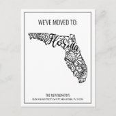 We hebben Floral Mandala Florida State verhuisd Aankondigingskaart (Voorkant)