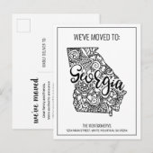We hebben Floral Mandala Georgia State verhuisd Aankondigingskaart (Voorkant / Achterkant)