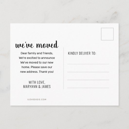 We hebben Floral Mandala Georgia State verhuisd Aankondigingskaart (Achterkant)