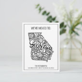 We hebben Floral Mandala Georgia State verhuisd Aankondigingskaart (Staand voorkant)