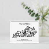 We hebben Floral Mandala Kentucky State verplaatst Aankondigingskaart (Staand voorkant)