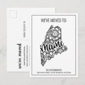 We hebben Floral Mandala Maine State verplaatst Aankondigingskaart (Voorkant / Achterkant)