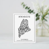 We hebben Floral Mandala Maine State verplaatst Aankondigingskaart (Staand voorkant)