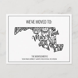 We hebben Floral Mandala Maryland State verhuisd Aankondigingskaart