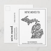 We hebben Floral Mandala Michigan State verhuisd Aankondigingskaart (Voorkant / Achterkant)