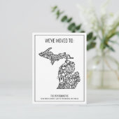 We hebben Floral Mandala Michigan State verhuisd Aankondigingskaart (Staand voorkant)