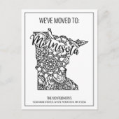 We hebben Floral Mandala Minnesota State verhuisd Aankondigingskaart (Voorkant)