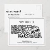 We hebben Floral Mandala Nebraska State verhuisd Aankondigingskaart (Voorkant / Achterkant)