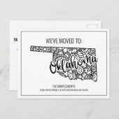 We hebben Floral Mandala Oklahoma State verhuisd Aankondigingskaart (Voorkant / Achterkant)