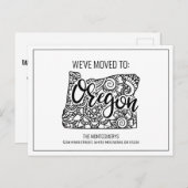 We hebben Floral Mandala Oregon State verhuisd Aankondigingskaart (Voorkant / Achterkant)