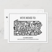We hebben Floral Mandala Pennsylvania State verhui Aankondigingskaart (Voorkant / Achterkant)