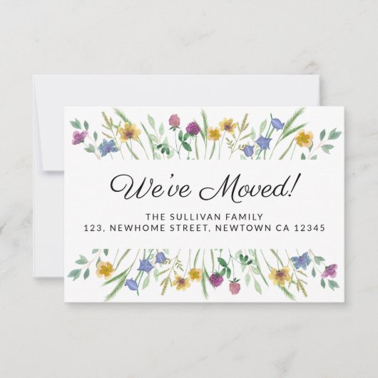We hebben Floral Moving Aankondiging Mini Kaart ve (Voorkant)