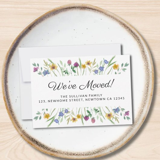 We hebben Floral Moving Aankondiging Mini Kaart ve