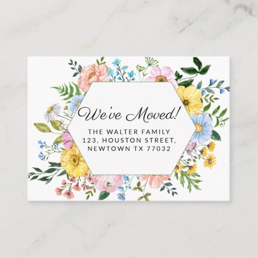 We hebben Floral Moving Aankondiging Mini Kaart ve (Voorkant)