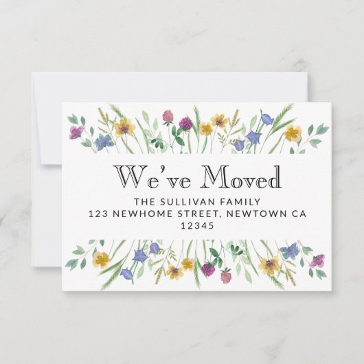 We hebben Floral Moving Aankondiging Mini Kaart ve (Voorkant)