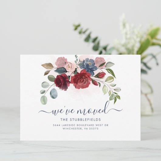 We hebben Floral Moving Aankondiging verplaatst (Staand voorkant)