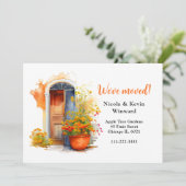 We hebben Floral Oranje Flowers door de deur gezet Aankondiging (Staand voorkant)