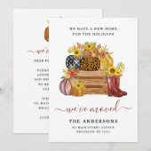 We hebben Floral Pumpkins Sunflower Herfst Moving Aankondiging (Voorkant / Achterkant)