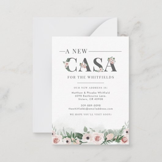 We hebben Floral Rustic New Casa Moving Notitiekaartje (Voorkant)