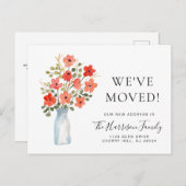 We hebben Floral Waterverf Moving Aankondigingskaart (Voorkant / Achterkant)