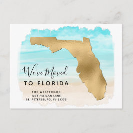 We hebben Florida Map Beach Scene New Address verp Aankondigingskaart