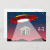 We hebben Flying Saucer New Address verplaatst Aankondigingskaart (Voorkant / Achterkant)