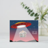 We hebben Flying Saucer New Address verplaatst Aankondigingskaart (Staand voorkant)