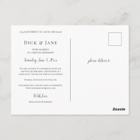 We hebben foto gemaakt om de datum op te slaan briefkaart (Achterkant)