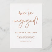 We hebben Foto Verloving Roos Gold geërfd Folie Uitnodiging (Voorkant)