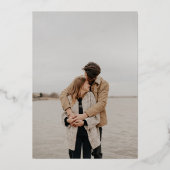 We hebben Foto Verloving Roos Gold geërfd Folie Uitnodiging (Achterkant)