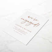 We hebben Foto Verloving Roos Gold geërfd Folie Uitnodiging (Gedraaid)