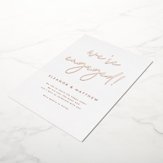 We hebben Foto Verloving Roos Gold geërfd Folie Uitnodiging (Gedraaid)