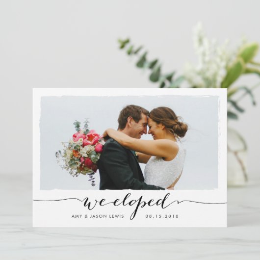 We hebben | Fototrouwbekendmaking zwart wit Aankondiging (Staand voorkant)