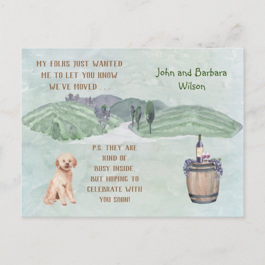 WE HEBBEN FUN FAMILIE DOG ANNOUNCES BEWEGD AANKONDIGINGSKAART (Voorkant)