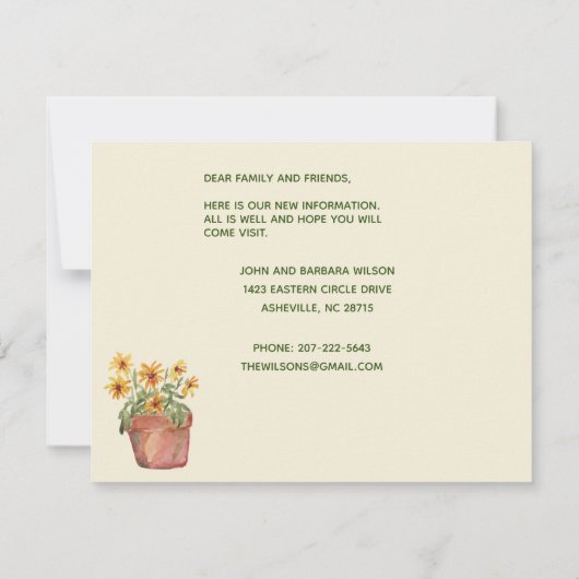 We hebben Fun Family Cat Celebrates Move Aankondiging (Achterkant)