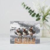 We hebben Funny Birds op Fence Briefkaart verplaat (Staand voorkant)