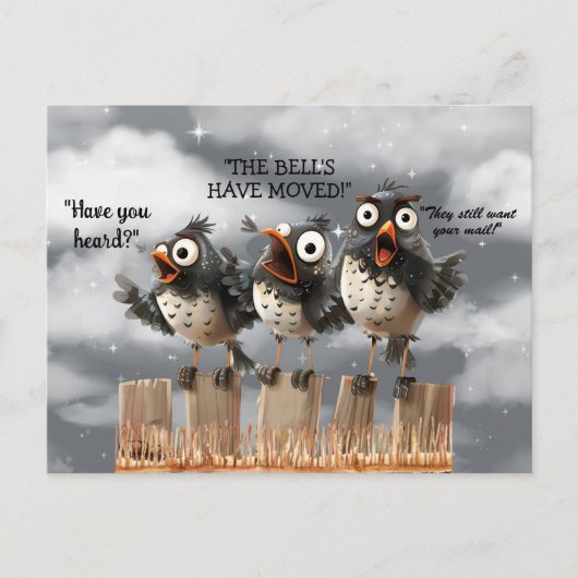 We hebben Funny Birds op Fence Briefkaart verplaat (Voorkant)