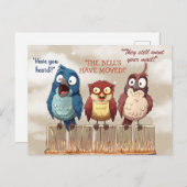 We hebben Funny Birds op Fence verplaatst Briefkaart (Voorkant / Achterkant)