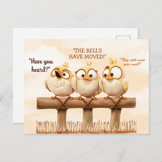 We hebben Funny Birds op Fence verplaatst Briefkaart (Voorkant / Achterkant)
