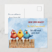 We hebben Funny Birds op Fence verplaatst Briefkaart (Voorkant / Achterkant)
