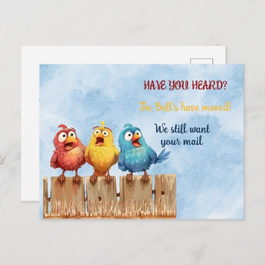 We hebben Funny Birds op Fence verplaatst Briefkaart (Voorkant / Achterkant)