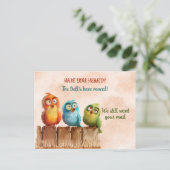 We hebben Funny Birds op Fence verplaatst Briefkaart (Staand voorkant)