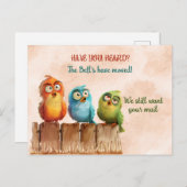 We hebben Funny Birds op Fence verplaatst Briefkaart (Voorkant / Achterkant)