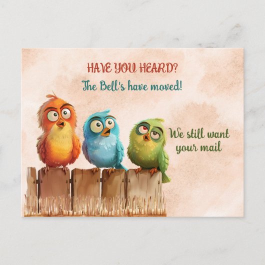 We hebben Funny Birds op Fence verplaatst Briefkaart (Voorkant)