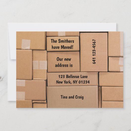 We hebben Funny Moving Boxes met Feet verplaatst Aankondiging (Achterkant)