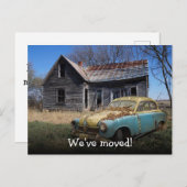 We hebben Funny verplaatst Aankondigingskaart (Voorkant / Achterkant)