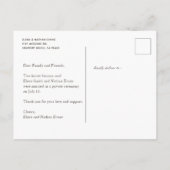 "We hebben gehuwd" Briefkaart voor aankondiging hu (Achterkant)