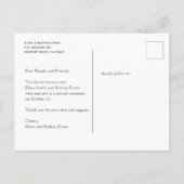 "We hebben gehuwd" Briefkaart voor aankondiging hu (Achterkant)