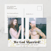 "We hebben gehuwd" Briefkaart voor aankondiging hu (Voorkant / Achterkant)